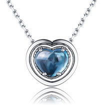 Song master mascot heart-shaped Ruyi crystal 925 silver Necklace Crystal pendant female gift