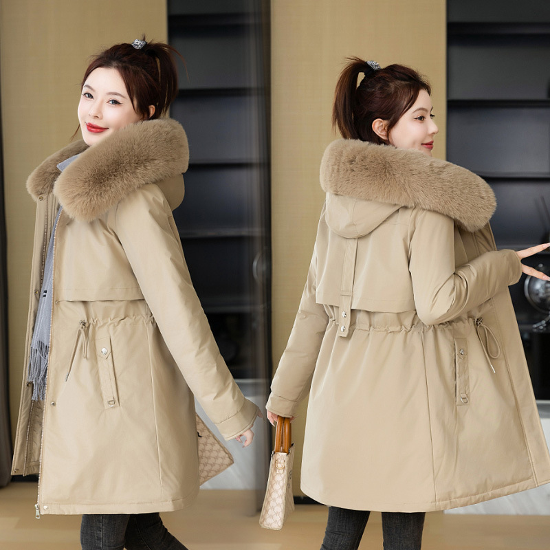 2024 New Foreign Trade Cotton-Padded Jacket for Women, Mid-Length Korean Style Loose Plus-Size down Cotton-Padded Jacket, Parka Cotton-Padded Coat