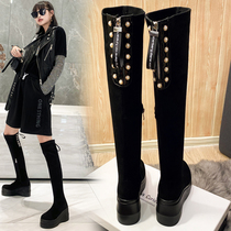 Knee Boots female leather 2021 Winter new slim boots super high heel plus velvet boots High Boots knee boots