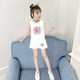 Girls Summer Suit Western Style 2024 Sleeveless Vest Shorts Sports New Pure Cotton Korean Version ສອງສິ້ນຊຸດສໍາລັບເດັກນ້ອຍກາງແລະຂະຫນາດໃຫຍ່