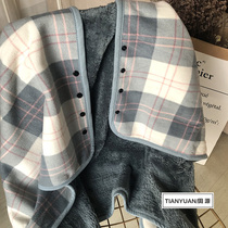 Export Japan Warm Cloak Cover Blanket Practical A Side Shake Grain Suede B-side Thick Solid Flannel Fever Antibacterial Blanket