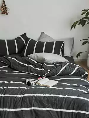 Soft and warm cotton knitted cotton bed Kasasa four-piece quilt cover soft pro-cotton nude bed product