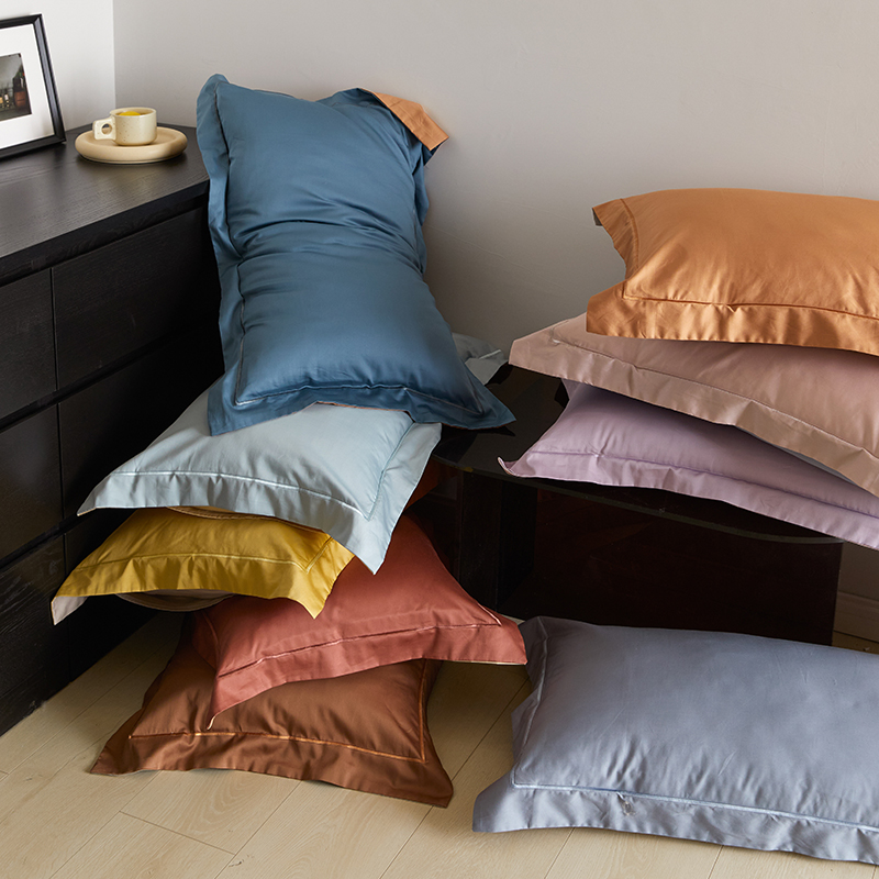 A pair of high-end 100-count cotton pillowcases, simple wide-brimmed craft models, long-staple cotton satin cotton pillowcases