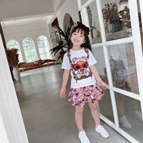 2021 summer childrens clothing Western style girls  top half skirt kindergarten suit Japanese fashion baby girl short-sleeved skirt
