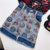 ins super hot net celebrity parent-child clothing 2020 summer new mother-daughter clothing retro denim skirt Western style girls half skirt tide