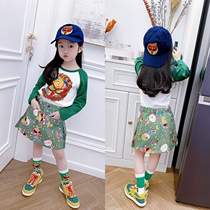 Pacifier doll 2021 summer new girl cotton T-shirt skirt foreign style girl long sleeve skirt set tide