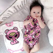 ins hot childrens clothing 2021 summer Japanese baby climbing clothes men and women baby cute cartoon short-sleeved one-piece romper