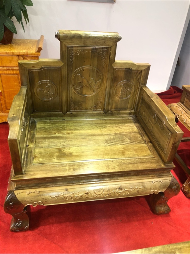 Jinsi Nanmu nội thất sách sofa Ming phong cách Trung Quốc gỗ gụ phòng khách đồ nội thất bàn cà phê sofa kết hợp chín bộ - Bộ đồ nội thất nội thất hiện đại