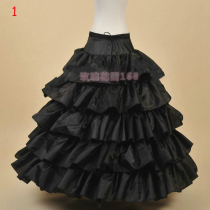Black four-wire steel ring five-layer satin ruffle skirt enlarged canopy skirt Q405 factory direct sale and can be customized