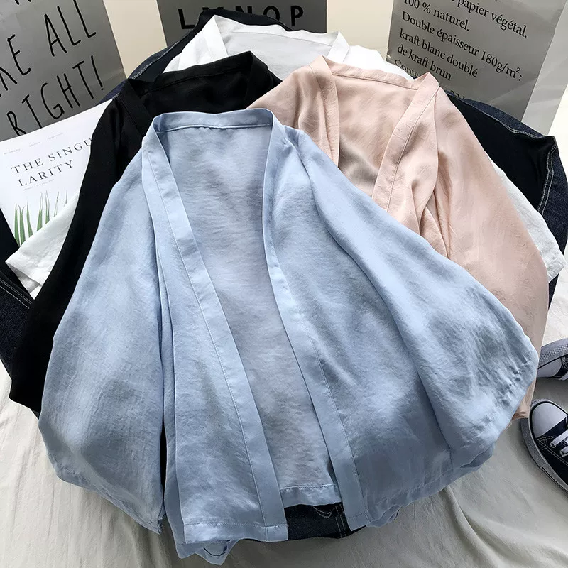 Солнцезащитная одежда, летняя тонкая short cloak для студентов, куртка, оверсайз