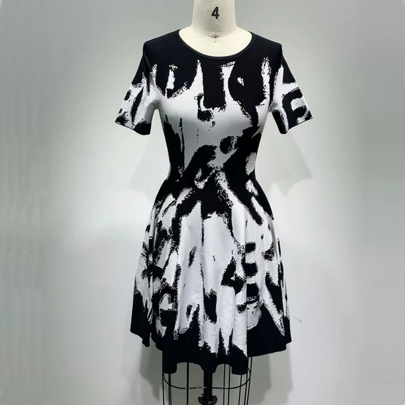 White elite elastic bandage, dress, with short sleeve, A-line