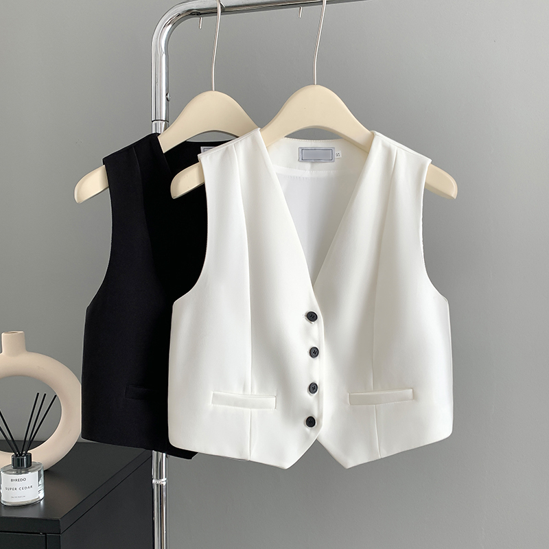 Women's Stylish and Trendy Vest for Outerwear, Suitable for Layering in Spring and Autumn 2025, Short Waistcoat