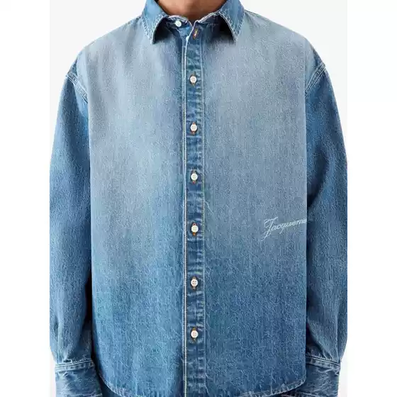 Jacquemus New Autumn and Winter American Retro Lapel Single-Breasted Loose Casual Denim Shirt, Unisex