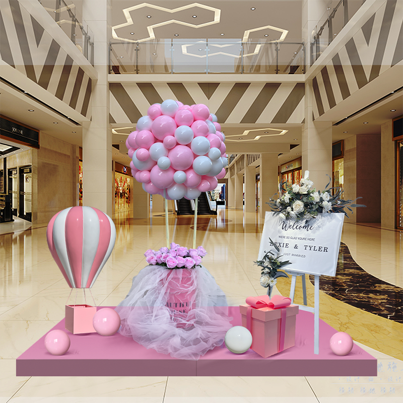 Valentine's Day decoration wedding hot air balloon decoration dp point jewelry shop window shopping mall hotel 4S Meichen scene layout