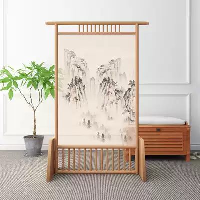 Home barrier porch entrance Nordic style screen partition solid wood grille living room entrance company bedroom decoration seat screen