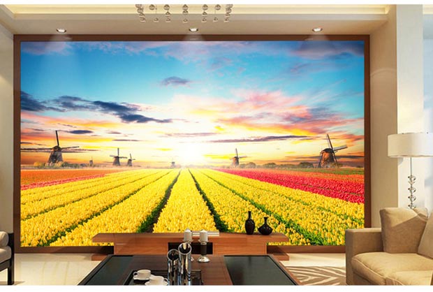 tivi lg 55 Giấy dán tường tự dính Hình nền TV tự dán tường phòng khách trang trí tường nền dán sáng tạo dán tường phong cảnh - TV tivi 65 inch giá rẻ