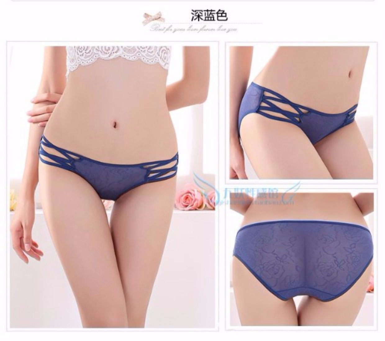 Eo thấp băng ren lụa nữ gợi cảm đồ lót phụ nữ cotton gợi cảm đồ lót cực cám dỗ thong nữ 030 quần boxer nam