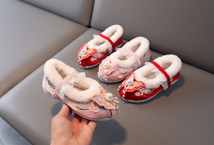 Spring Children's Hanfu Shoes, Girls' Traditional Embroidered Shoes, Baby Girl Shoes, National Trend Embroidered Dance Shoes, Breathable Cloth Shoes — 7