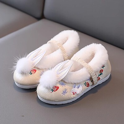 Spring Children's Hanfu Shoes, Girls' Traditional Embroidered Shoes, Baby Girl Shoes, National Trend Embroidered Dance Shoes, Breathable Cloth Shoes — 2
