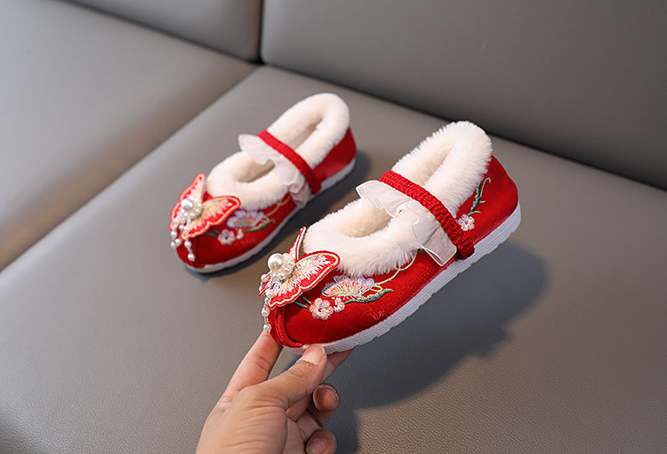 Spring Children's Hanfu Shoes, Girls' Traditional Embroidered Shoes, Baby Girl Shoes, National Trend Embroidered Dance Shoes, Breathable Cloth Shoes — 8