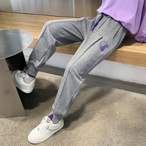 Childrens clothing girls trousers 2022 new autumn clothing middle and large childrens trousers sports pants elastic pants solid color girls legged pants