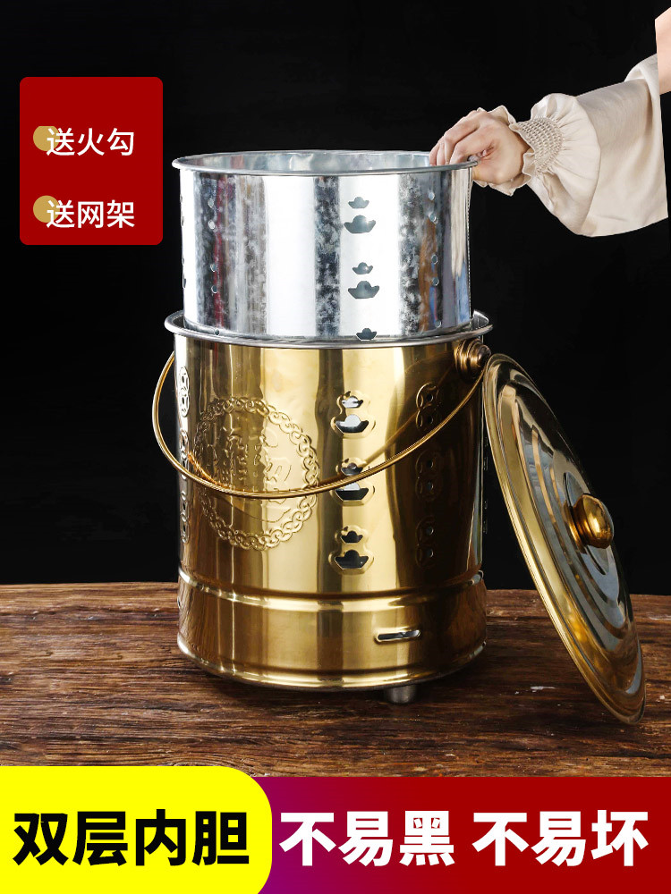 Stainless steel burning gold barrel Household burning paper money barrel Cornucopia Gold barrel burning warp barrel Ingot barrel Incinerator barrel