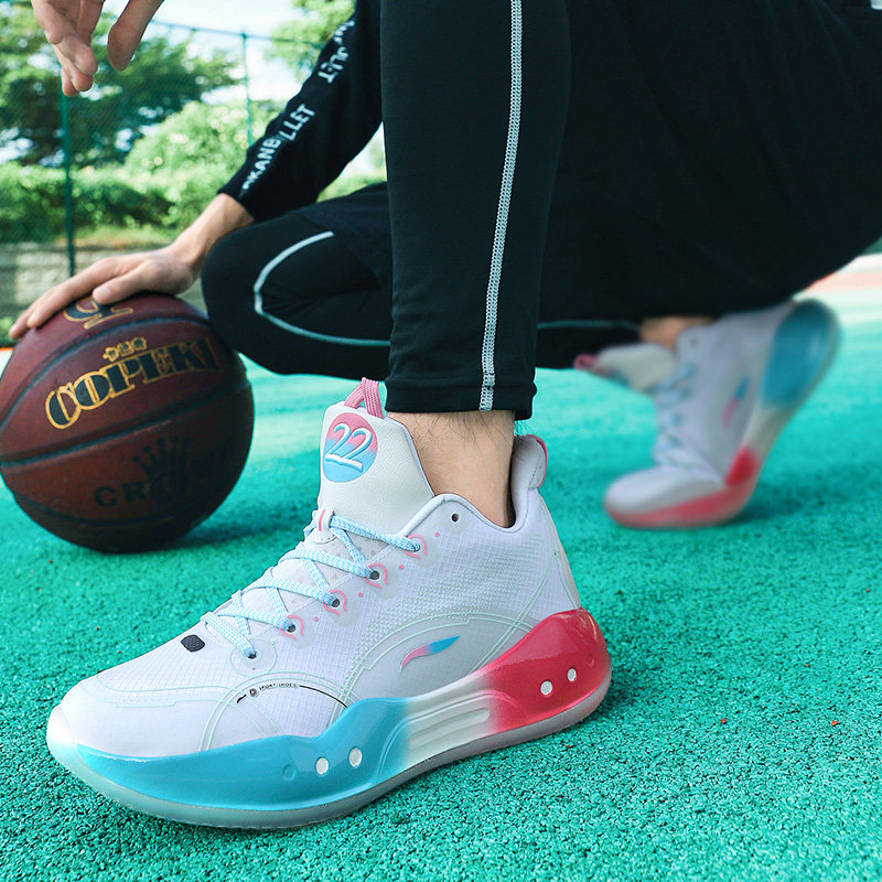 Yushuai 14 three basketball shoes male junior high school students mesh surface breathable friction with sound mandarin ducks actual combat non-slip sports shoes