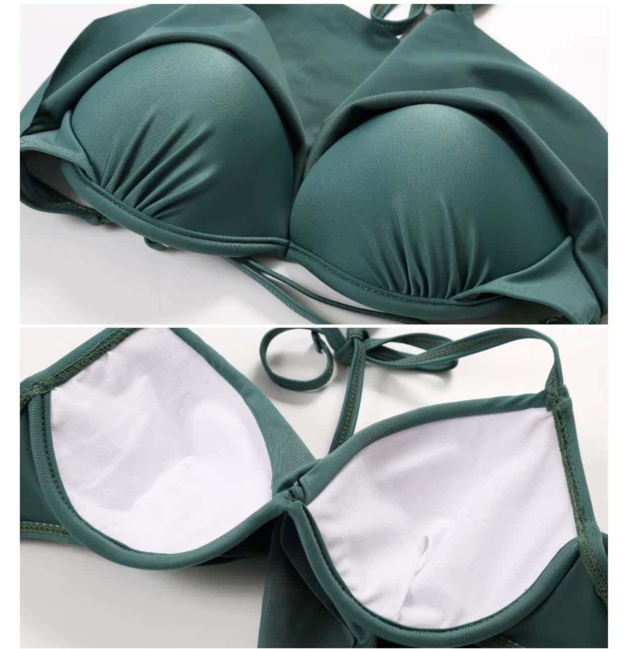 Áo tắm nữ xù lông Hàn Quốc in ba mảnh bikini nóng bỏng gợi cảm ba điểm 2019 siêu cổ tích mới - Bikinis ao tam xuan thu