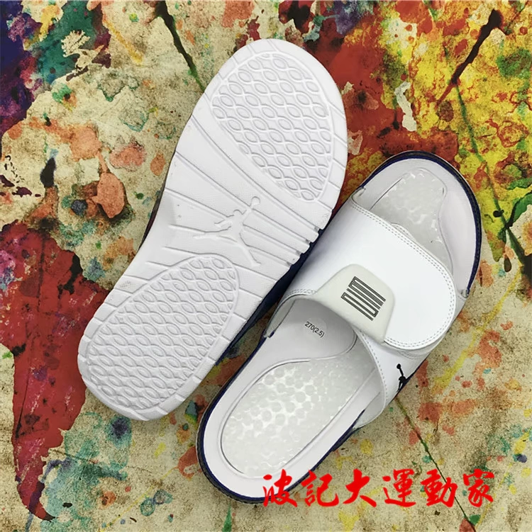 波 记 AJ11 白 蓝 AJ4 màu đen và đỏ thể thao Velcro dép đi trong nhà AA1336-102 532225-006 - Dép thể thao