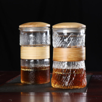 Meet and meet heat-resistant glass tea cup hammer water cup filter tea separation Cup male and female couple Cup high temperature