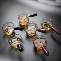 Chang Yitang Heat-resistant glass fair cup Hammer pattern cup Side handle Tea Sea tea dispenser Gongfu Tea set Tea leak tea with tea