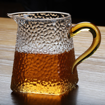 Japanese-style hammer pattern fair cup Heat-resistant glass thickened tea sea tea separator Hammer pattern tea tea leak tea tea accessories