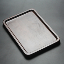 Chang Yitang black walnut rectangular tray tea tray solid wood splicing single-layer tea plate fruit plate zero food plate