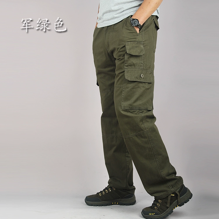 Mùa xuân và mùa thu overalls nam nhiều túi lỏng lẻo thẳng quần ngoài trời dày XL đa chức năng quần dài nam shop quần áo nam