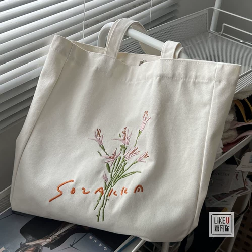 Оригинальная брендовая сумка на одно плечо для отдыха, шоппер, школьный рюкзак, с вышивкой