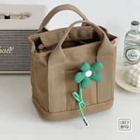 Коричневая зеленая сумка, в цветочек