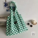 Зеленый клетчатый жилет (открытая внутренняя сумка) Белое дно