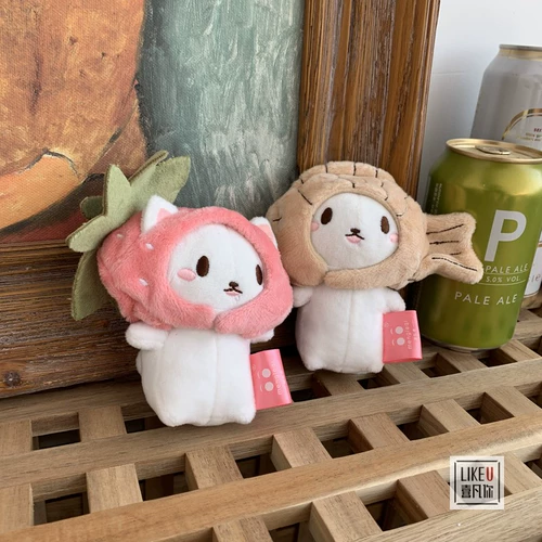 Японская съёмная клубника, брелок, кукла, шапка, популярно в интернете, кот