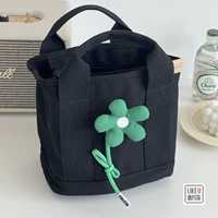 Черная зеленая сумка, в цветочек