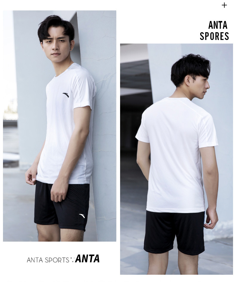 Bộ đồ thể thao Anta nam mùa hè 2019 quần short ngắn tay giản dị nhanh khô quần thể dục chạy bộ quần áo phù hợp với áo hai dây - Thể thao sau bộ quần áo adidas nam