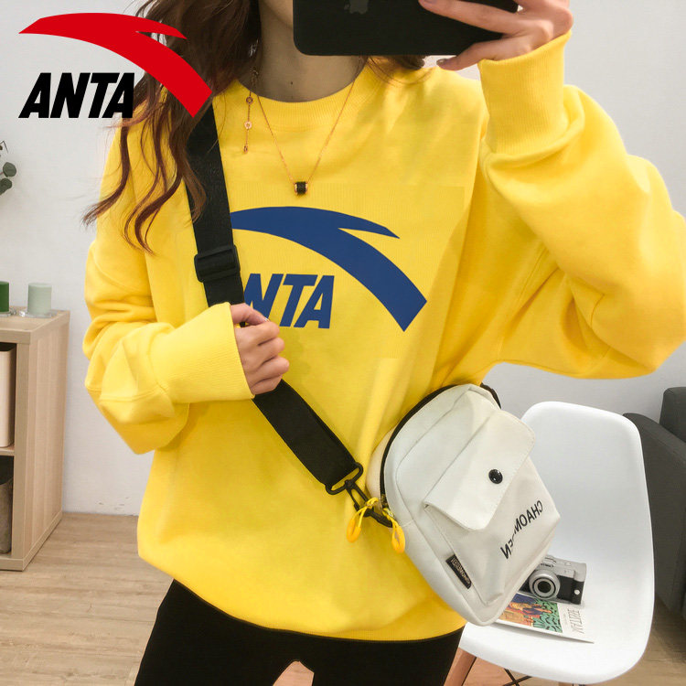 Anta sweater women's 2021 new spring round neck inner jacket sports long-sleeved T-shirt pullover knitted sweater