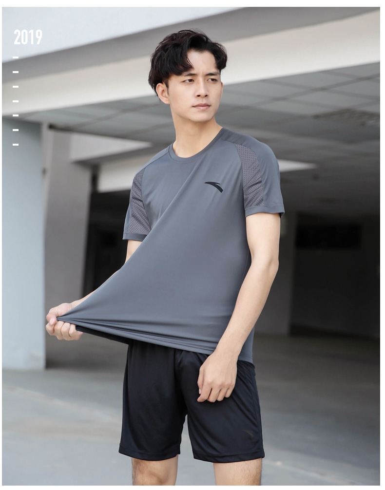Bộ đồ thể thao Anta nam mùa hè 2019 quần short ngắn tay giản dị nhanh khô quần thể dục chạy bộ quần áo phù hợp với áo hai dây - Thể thao sau bộ quần áo adidas nam