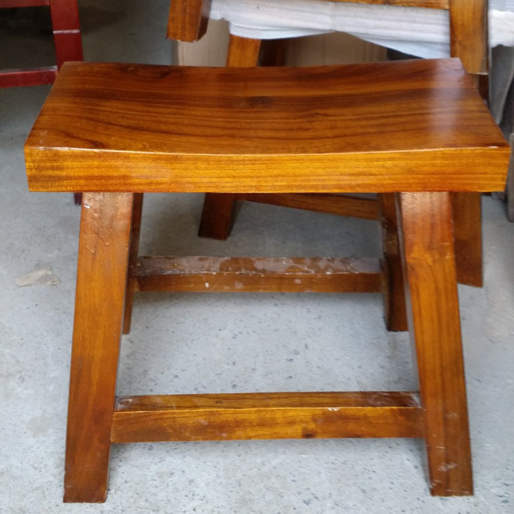 Solid wood small bench hot pot table matching hotel antique wooden stool dining table and chair fast table combination