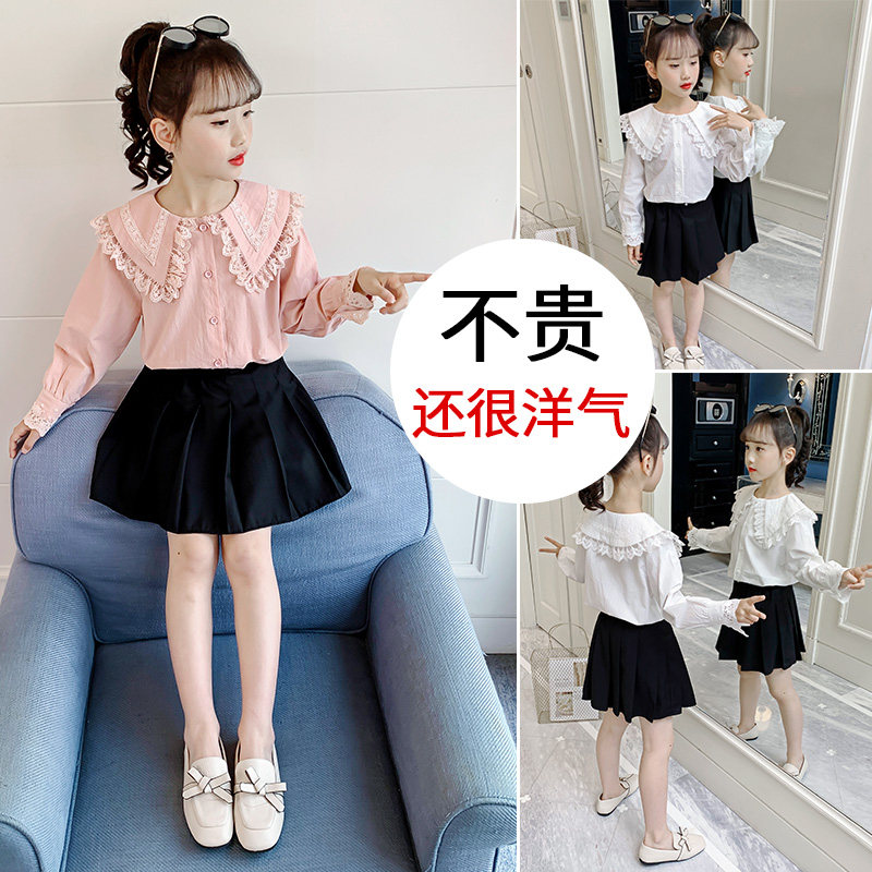 Girl shirt slats bottom shirt 2022 new children great boy girl doll Shirt princess foreign autumn clothes T-shirt long sleeve