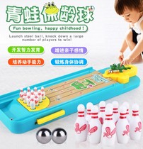 Post-80s nostalgic childhood classic childrens mini frog bowling parent-child interactive desktop ball game toy
