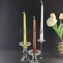 Smoke-free black rod wax wedding hotel home sample room decoration photo props pointed candle colorful long rod wax