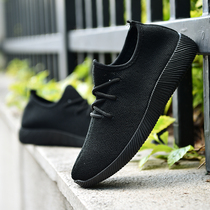 Spring and Autumn New Black Coconut Womens Shoes Breathable Flying Cloth Shoes Flat Casual Shoes Trendy Color Candy Student Shoes