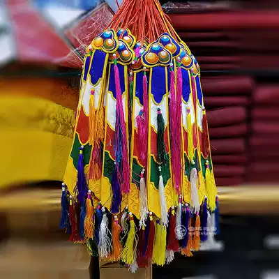 Nepal handmade spike Tantric dharma instrument Tambourine hanging spike broken dharma drum Five Buddha crown accessories Tassel streamer pendant