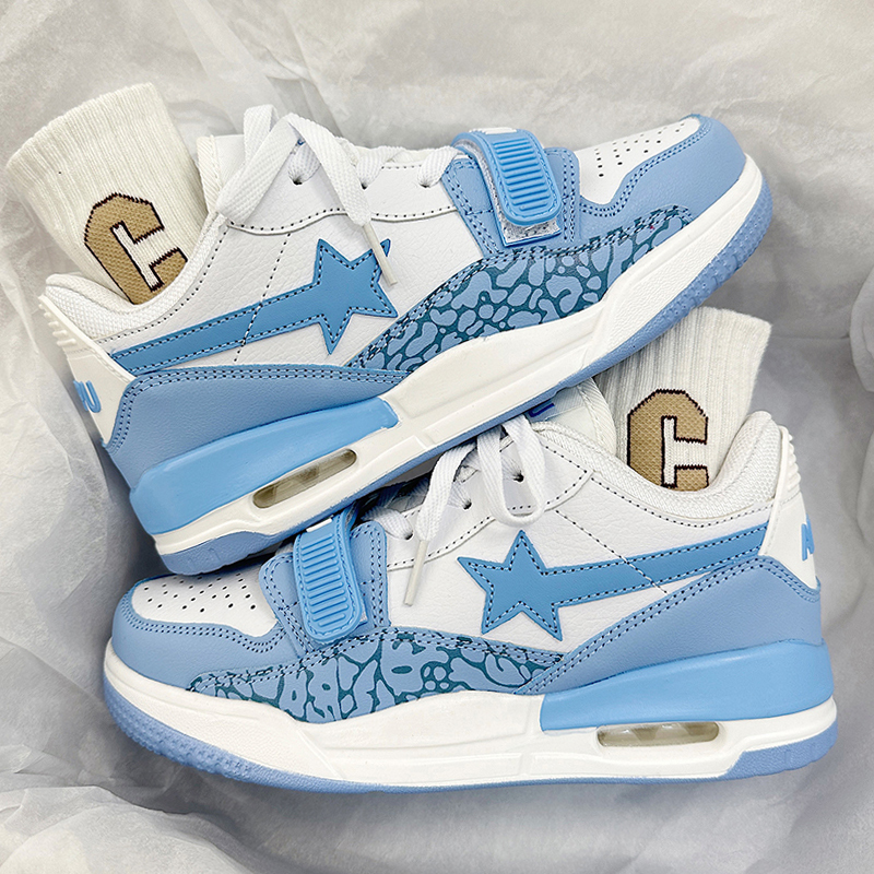 Niche Blue Sports Shoes for Men, 2025 Summer New Versatile Style, Trendy Casual Soft-Soled Air-Cushion Basketball Sneakers