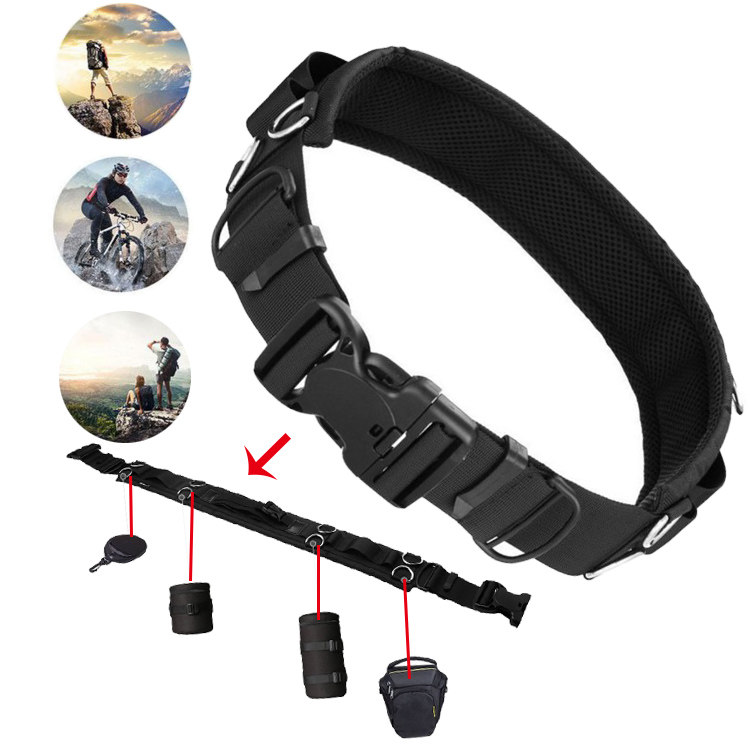 Multi-functional storage SLR camera photography belt, lens bag fixed waist buckle, mountaineering companion
